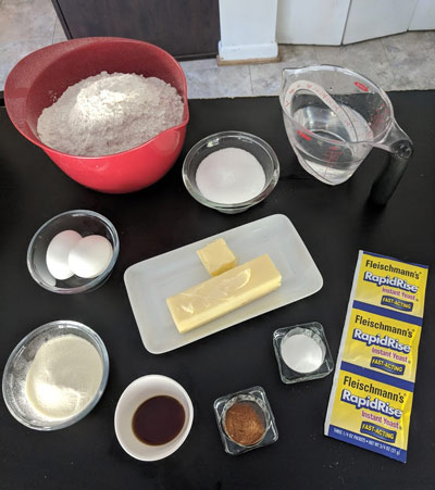 Ingredients for the dough.