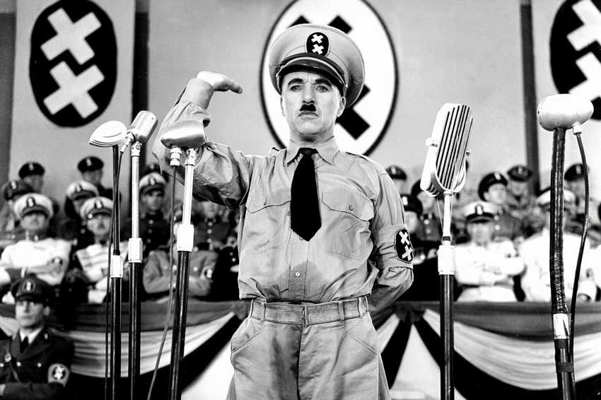 Charlie Chaplin in The Great Dictator.